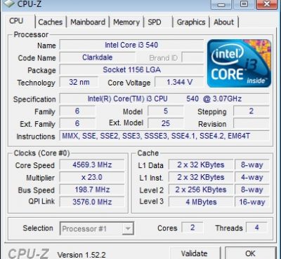 CPU Core i3-540@3.0 GHz/LGA 1156